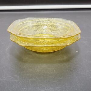 FEDERAL MADRID AMBER YELLOW DEPRESSION GLASS 5" Sauce Bowl Set of 2